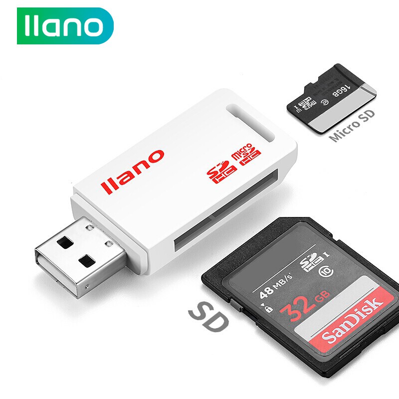 Đầu đọc thẻ nhớ USB LLANO TF/ SD 2 trong 1 tiện lợi
