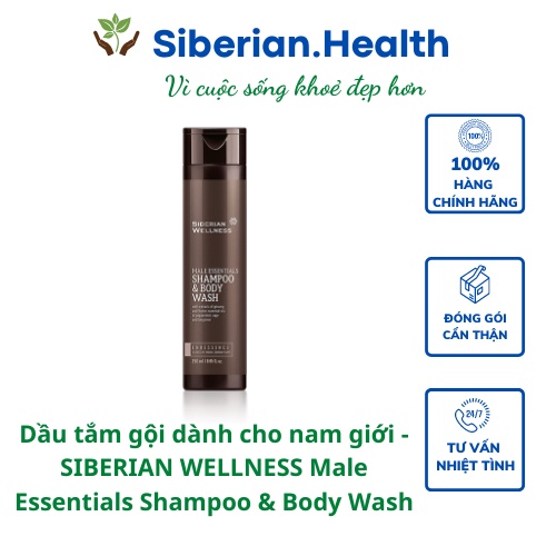 [ 411579 ] Dầu tắm gội giành cho phái mạnh - SIBERIAN WELLNESS Male Essentials Shampoo &amp; Body Wash – 250 ml/chai