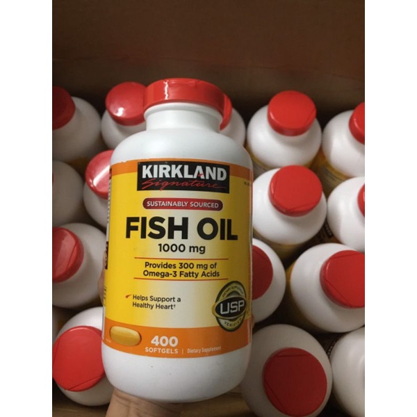 Dầu cá KIRKLAND Omega-3 FISH OIL 1000mg của Mỹ 400 viên🐟🦈