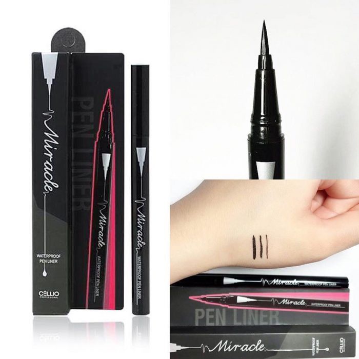 Bút Kẻ Mắt Nước Không Trôi Cellio Miracle Waterproof Pen Liner