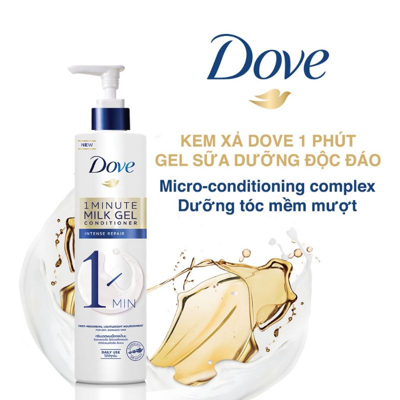 Kem Xả Dove Phục Hồi Hư Tổn 1 Phút Dạng Gel Sữa Dưỡng 150ml