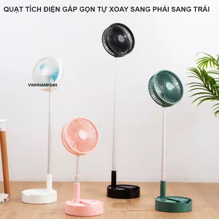 QUẠT PHÁT NHẠC - KẾT NỐI BLUETOTH ĐIỆN THOẠI DI ĐỘNG - TỰ XOAY 90 ĐỘ - KÉO CAO - GẤP GỌN - PIN 7200MaH - MÀU XANH