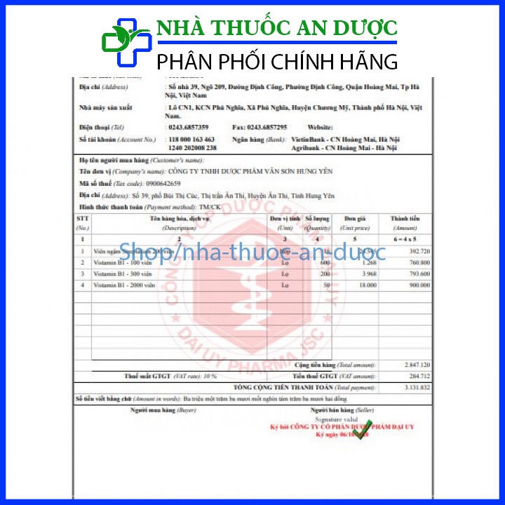 Vitamin B1 bổ sung vitamin cho cơ thể , giú làm đẹp tắm trắng, đắp mặt, gội đầu cho tóc nhanh dài và chống rụng tóc-300v