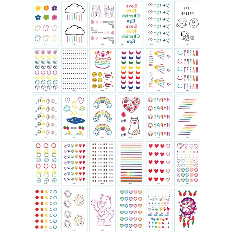 Set 30 Tấm Hình Xăm Dán Dễ Thương