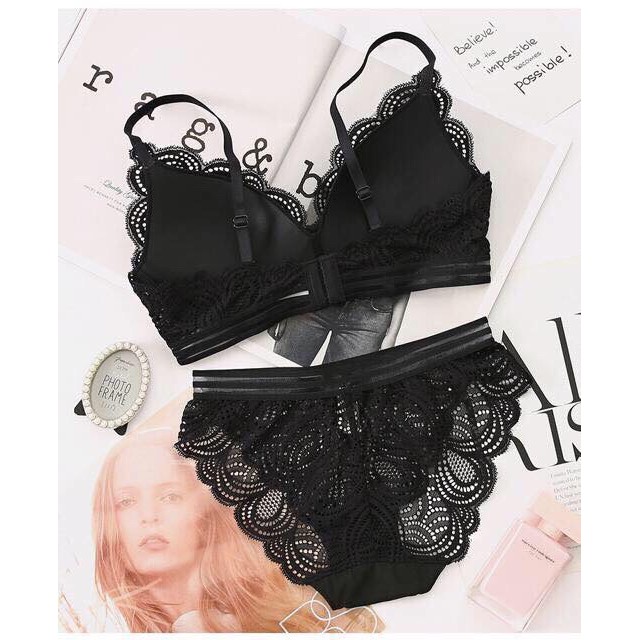 [free ship 50k] Bộ đồ lót ren sexy, quyến rũ không gọng, đệm mỏng (Có 3 màu) AL011 | BigBuy360 - bigbuy360.vn