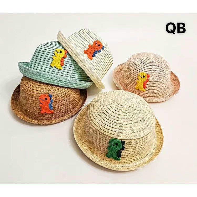 Set mũ túi cói gắn hình khủng long cho bé