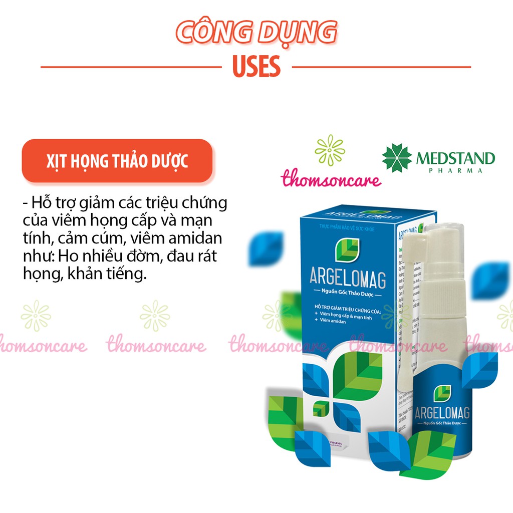 Xịt họng giảm ho, đau họng Argelomag Medstand Lọ 15ml từ thảo dược Bạc Hà, kim ngân