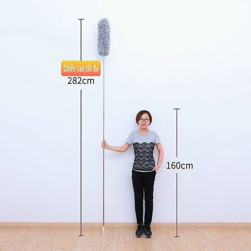 Chổi Quét Bụi, Quét Nhà, Quét Mạng Nhện Cán Dài Linh Hoạt, Dễ Sử Dụng 282cm