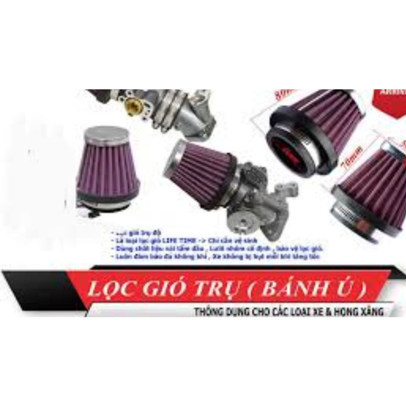 Lọc gió độ bánh ú hàng K&N Pháp gắn được mọi loại xe sử dụng vĩnh viễn cty tân thành