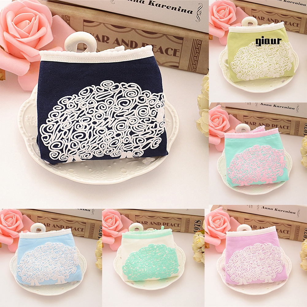 Quần lót cotton lưng thấp đính nơ đáng yêu cho nữ