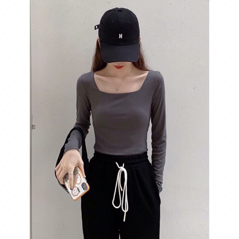 ÁO CROPTOP CỔ VUÔNG CHẤT COTTON ĐẸP LOẠI 1 | BigBuy360 - bigbuy360.vn