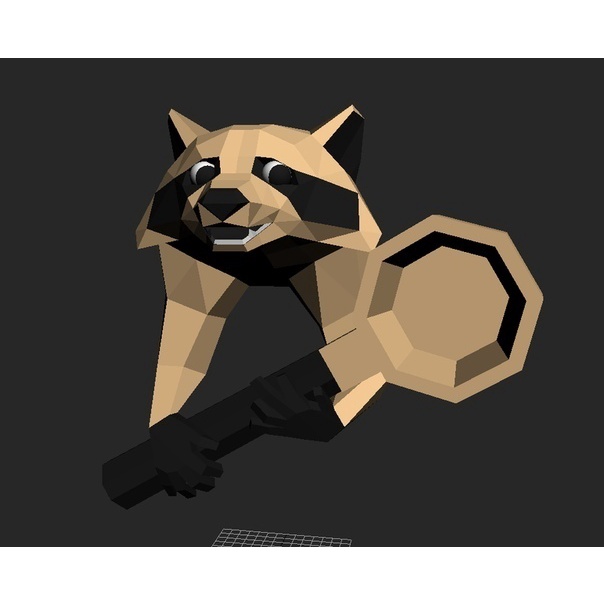 Mô hình giấy - Raccon treo tường