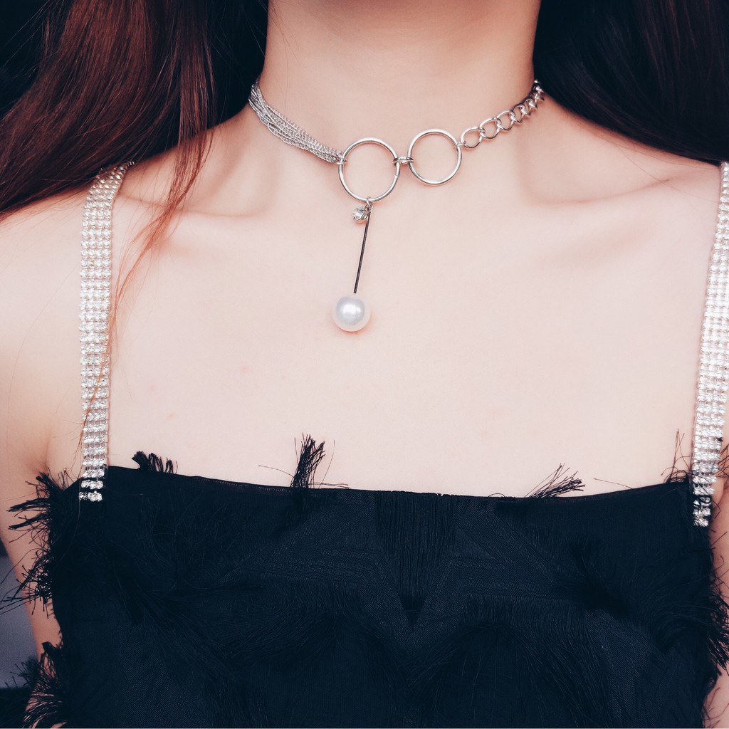 VÒNG CỔ CHOKER HẠT NGỌC CÁ TÍNH - MELY 682