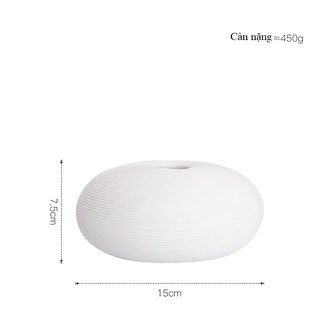 Bình hoa gốm sứ trắng phong cách Nhật