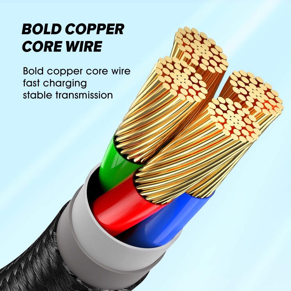 Dây cáp sạc nhanh USB Type C 3A cho điện thoại Xiaomi Samsung