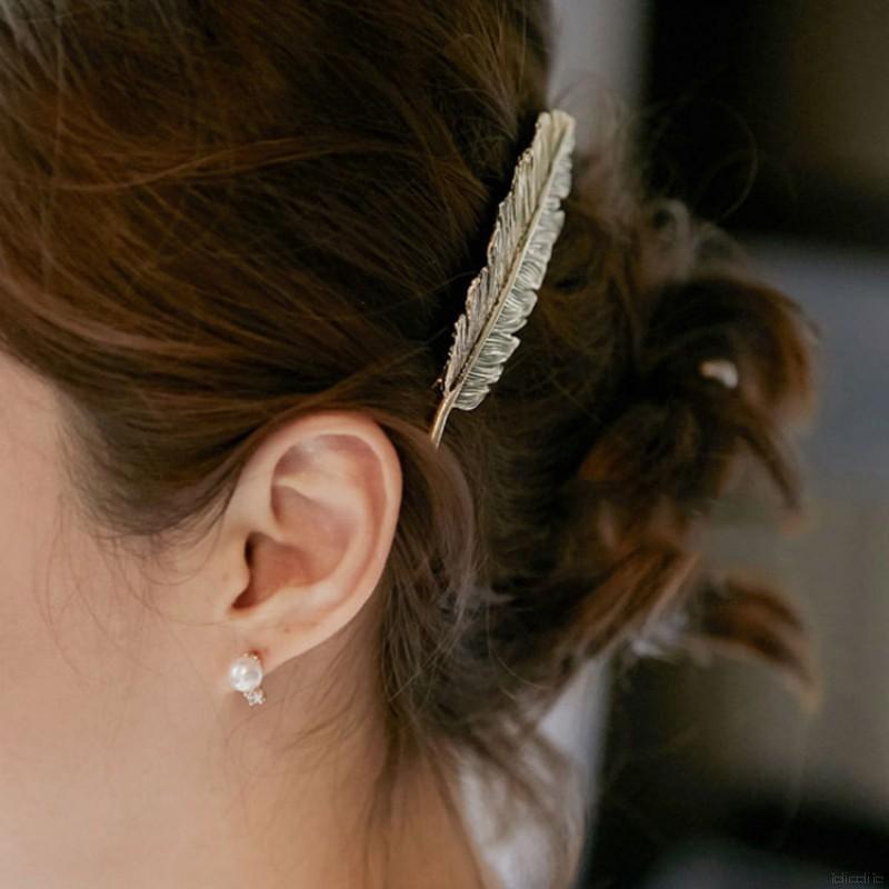 Cài tóc hợp kim chiếc lá nữ tính