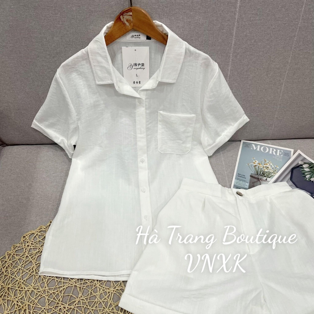 Sét 1 túi cộc, Áo đũi cổ đức,  4 size S M L XL chất đũi hàn mềm mịn