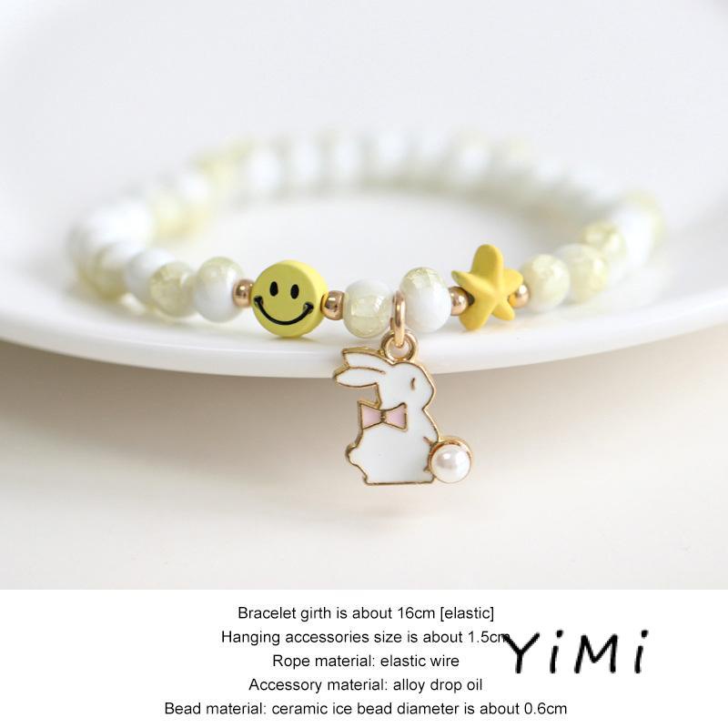 Vòng Tay Chuỗi Hạt Gốm Sứ Hình Kỳ Lân/Thỏ/Ngôi Sao/Ngựa Một Sừng Thời Trang Cho Nữ