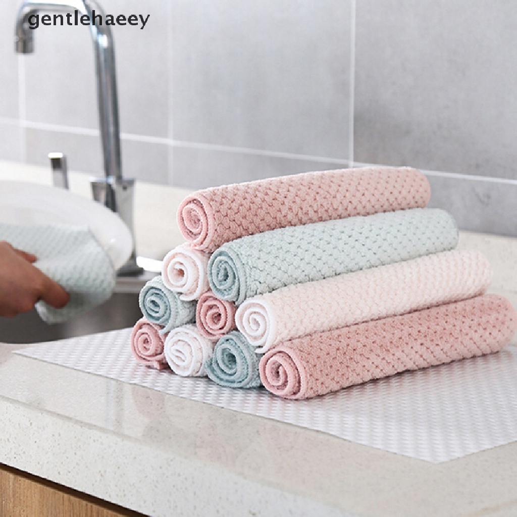 Khăn Lau Nhà Bếp Vải Lông Cừu San Hô Siêu Thấm Hút