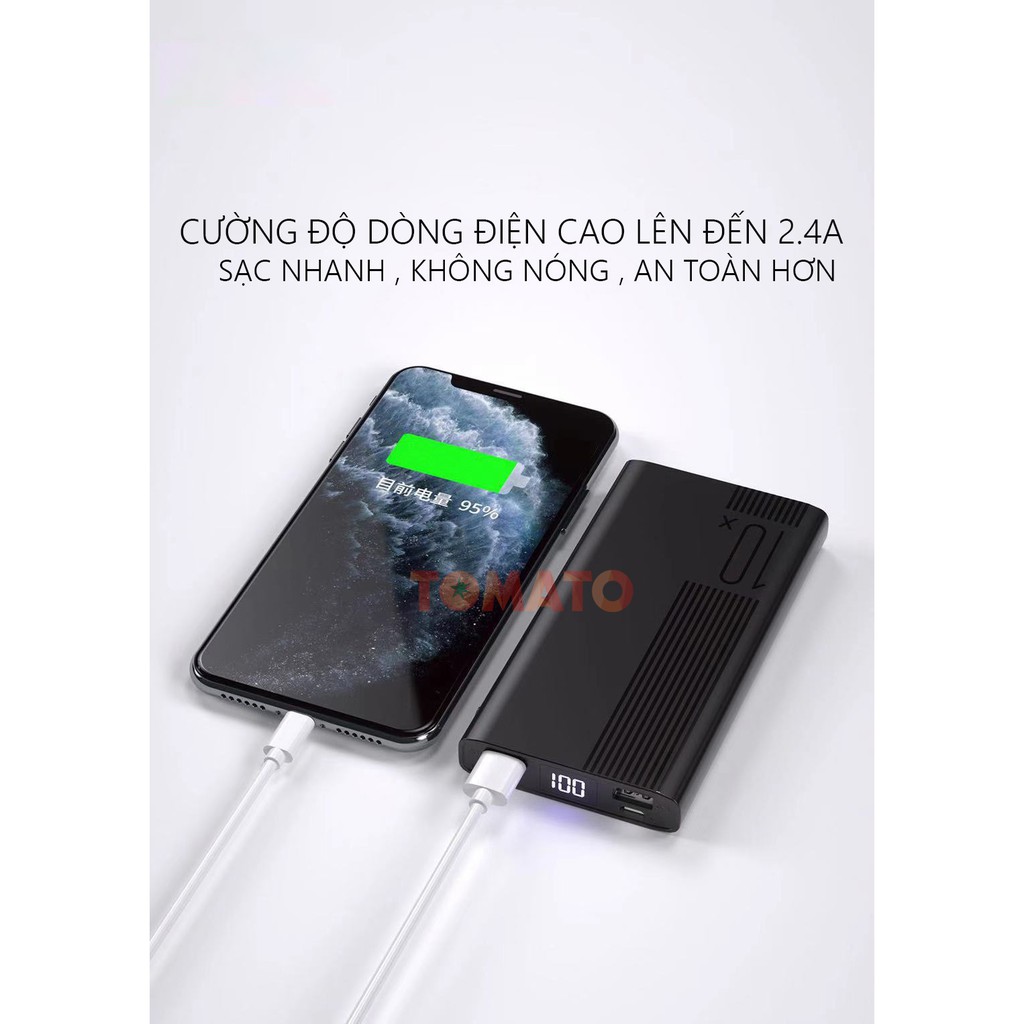 Pin Dự Phòng IBESKY P10L 10.000mAh Màn Hình Hiển Thị % Pin , Chống Nước , Chống va đập tuyệt đối  ( BẢO HÀNH 12 THÁNG )