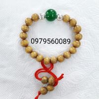Vòng dâu tằm 2 bi bạc 1 viên đá