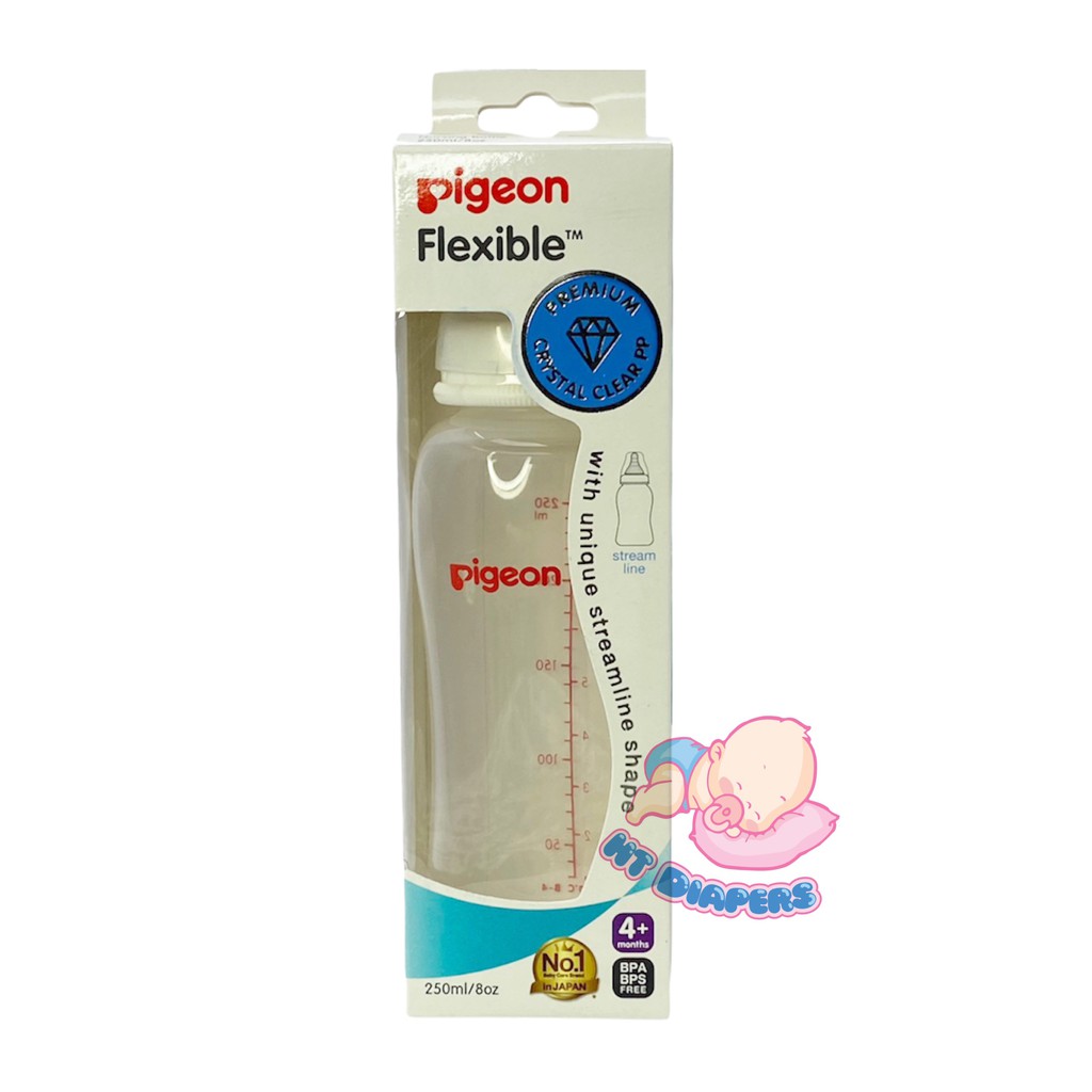 Bình Sữa Pigeon Cổ Rộng NHẬP KHẨU PP STREAMLINE 150ml/250ml - Có Tem Chống Giả