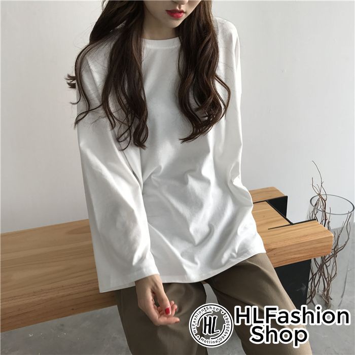 Áo Thun Tay Dài Oversize Trơn form xuông đơn giản dễ mặc | BigBuy360 - bigbuy360.vn