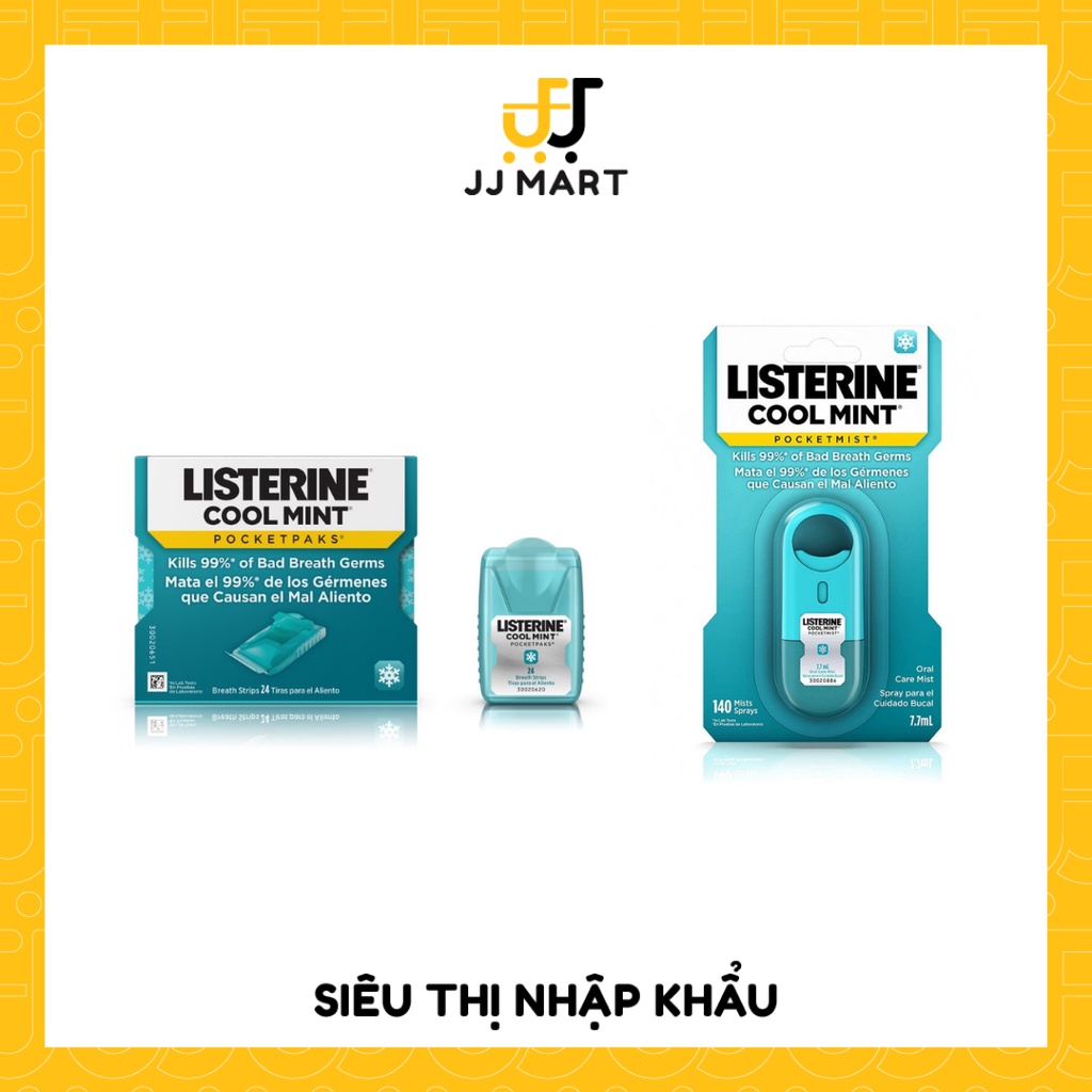 [ LISTERINE HÀNG MỸ ] Xịt/Phiến ngậm thơm miêng - Cool mint pocket mist | Giúp tự tin hơn trong giao tiếp