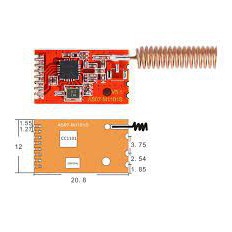 Module thu phát RF CC1101 433MHZ 1KM SPI ( AS07-M1101S)-HT108