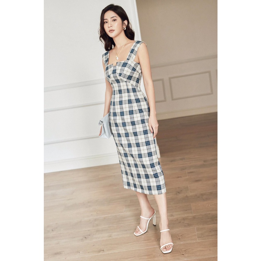 Đầm Caro X.E.C.O.P Form Chuẩn - Hàng y hình 100%