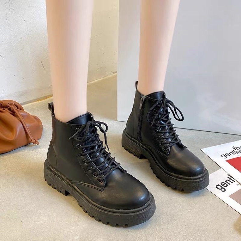 [MẪU THẬT]Giày Boot Nữ Phong Cách Vintage Cổ Cao Hàn Quốc