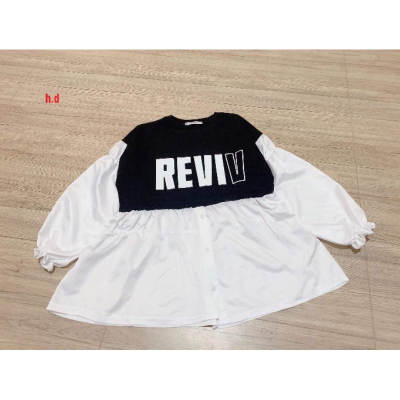 áo thun babydoll reviv phối sơ mi
