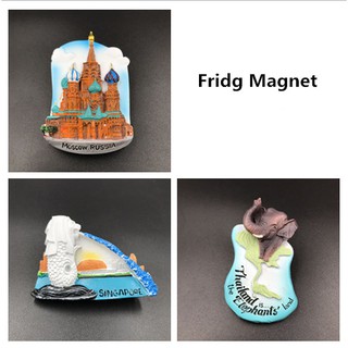 Nút nam châm trang trí tủ lạnh họa tiết phong cách Moscow/Thái Lan/Singapore