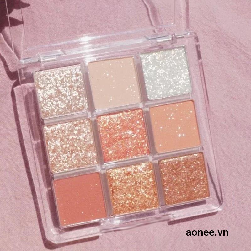 ✨✨Bảng Phấn Mắt Chín Màu Trong Suốt Trang Điểm Tiện Dụng