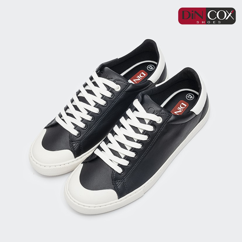 Giày Sneaker Da Nam DINCOX C13 Cách Điệu Sáng Tạo Black/White