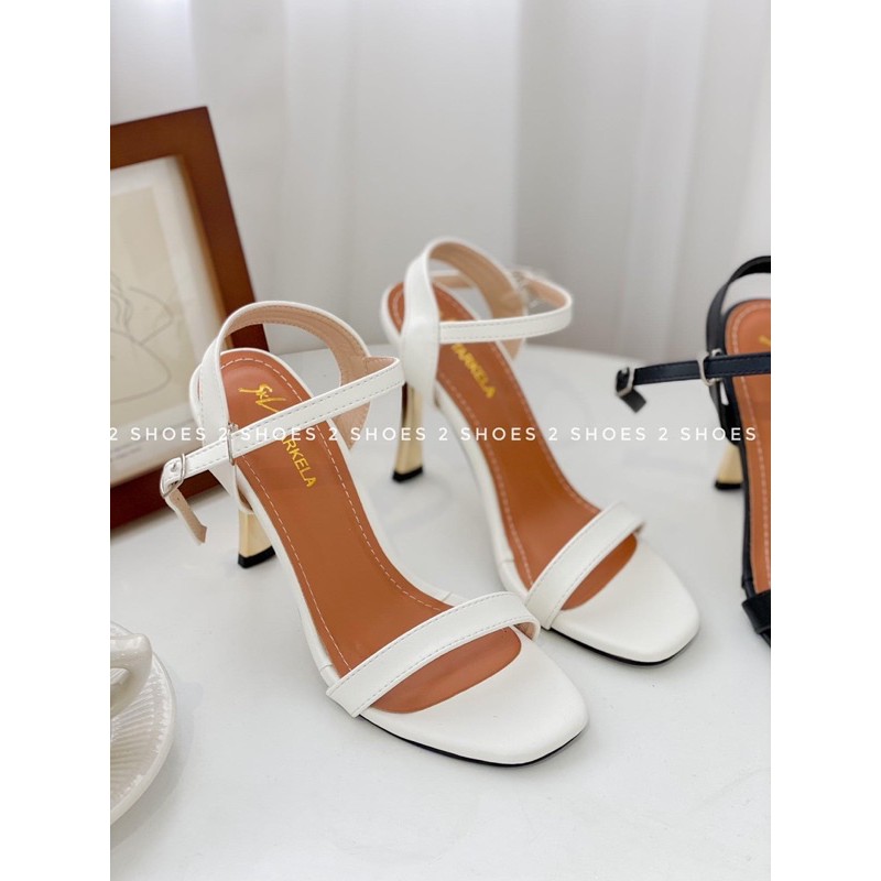 Sandal gót nhọn 9cm da lì hàng cao cấp ( gót kim loại chắc chắn)