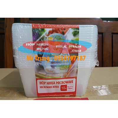 Hộp Nhựa Microwave + nắp Đựng Thực Phẩm / Thức Ăn / Kim Chi / Chân Gà / Slime loại tròn và vuông lốc 10 cái | BigBuy360 - bigbuy360.vn