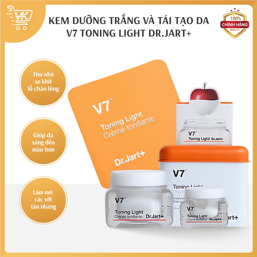 Kem dưỡng trắng và tái tạo da V7 Toning Light Dr.Jart+