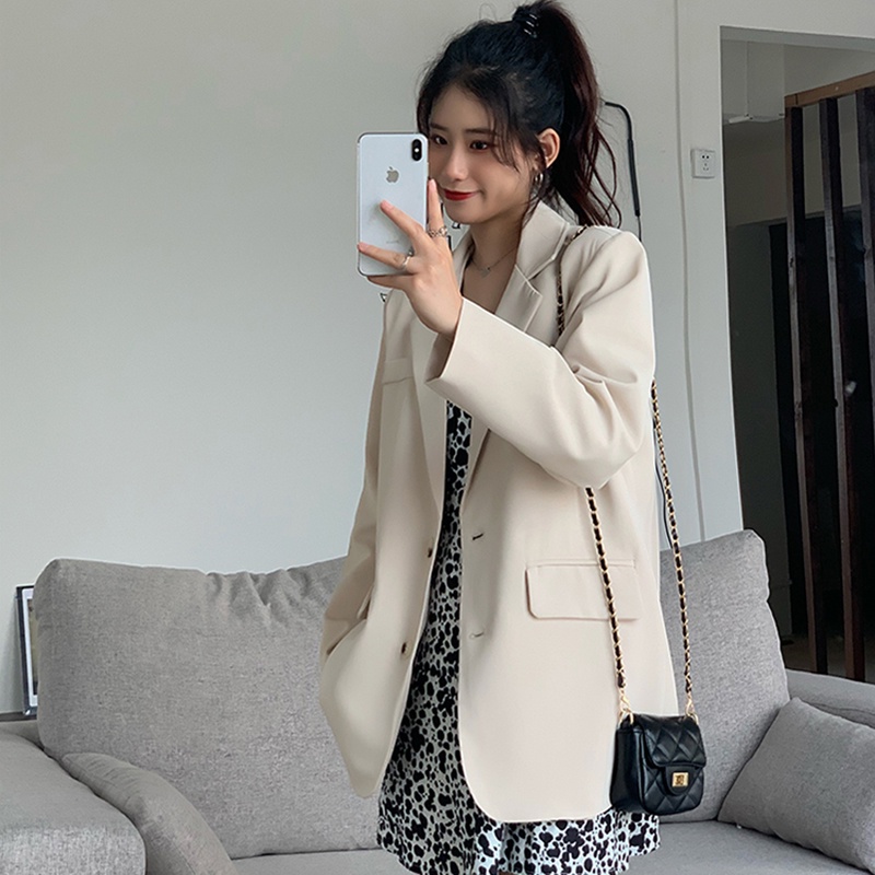 Áo Khoác Blazer Vest Nữ Độn Vai Dáng Dài Hai Cúc Phong Cách Hàn Quốc Thời Trang Sugal AO KHOAC NU 008V2