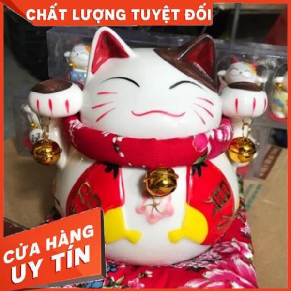 Giá hủy diệt -  Mèo thần tài May Mắn Hạnh Phúc An Khang tiết kiệm cao 16cm