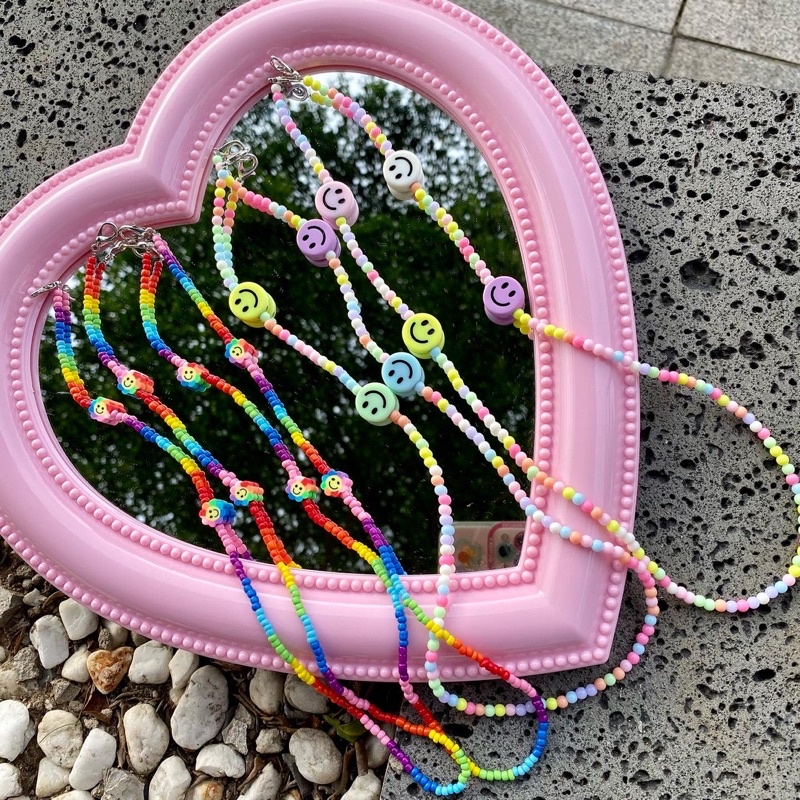 Dây đeo khẩu trang / mask chain màu pastel mặt cười