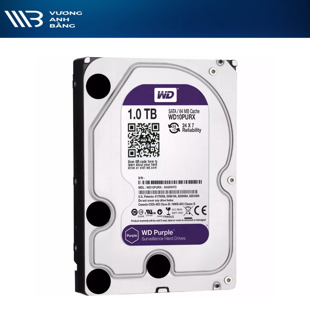 Ổ Cứng HDD 2TB WD Purple chuyên CAMERA CTY- Bảo hành 24 tháng