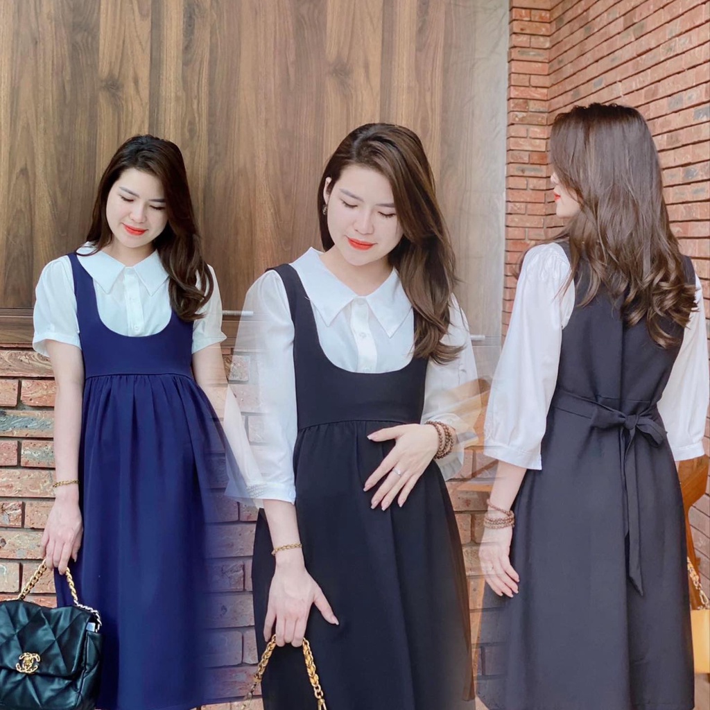 Váy yếm baby thắt dây tiện lợi ⚡ ẢNH THẬT⚡mix sơ mi họa tiết xinh xắn Hotmom