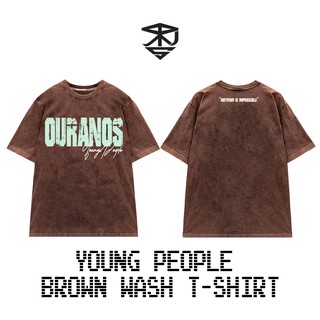 Áo Ouranos Young People Brown Wash T-shirt phông thun unisex nam nữ