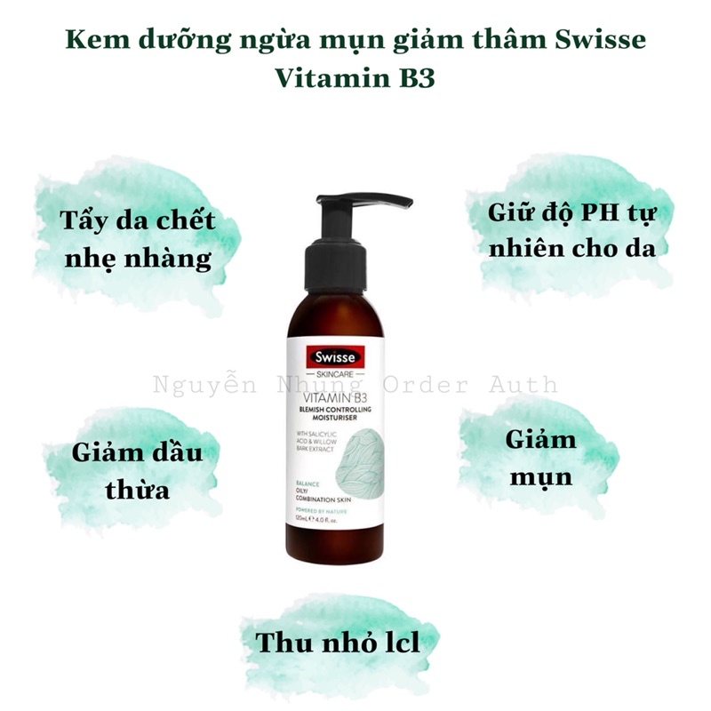 Kem dưỡng ẩm Vitamin B3 Swisse 120ml