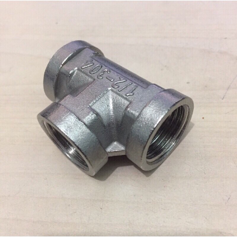 Tê ren trong ren ngoài inox 304, tê inox 3 đầu ren