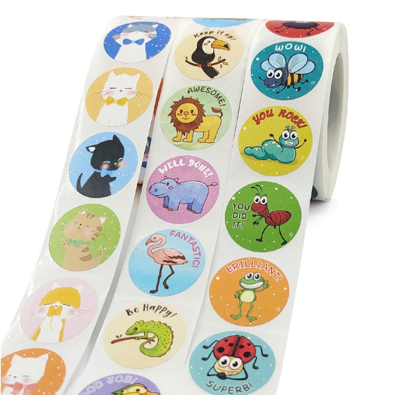 500 Nhãn dán in hình động vật dùng làm quà tặng cho bé