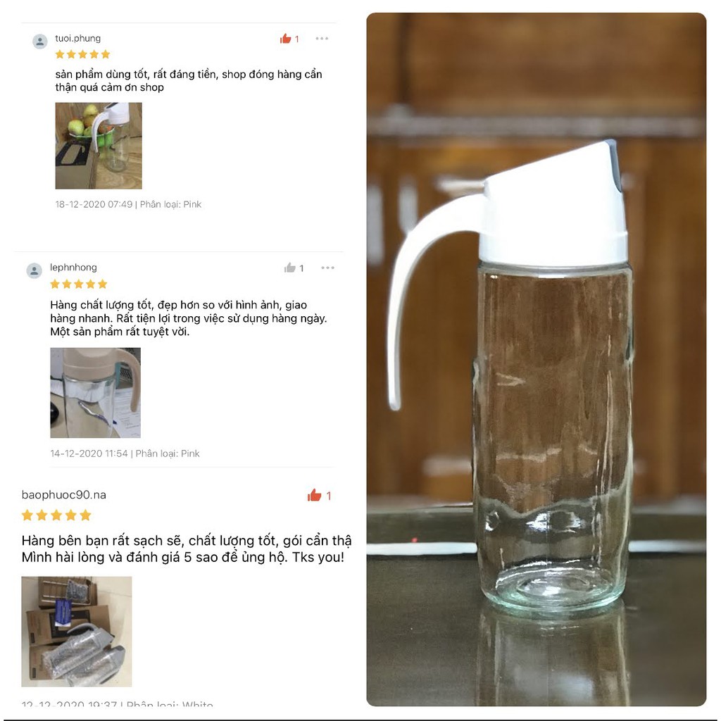 [MUA TẶNG QUÀ] Bình đựng dầu ăn, gia vị 600 ml tự động mở nắp khi rót