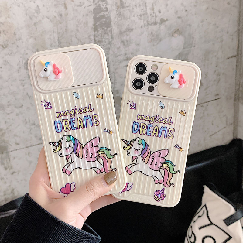 Ốp Điện Thoại TPU Silicon Mềm Chống Sốc Hình Kỳ Lân 3D Dễ Thương Cho iPhone 12 12Pro 11 Pro XS Max XR X XS 8 7 Plus
