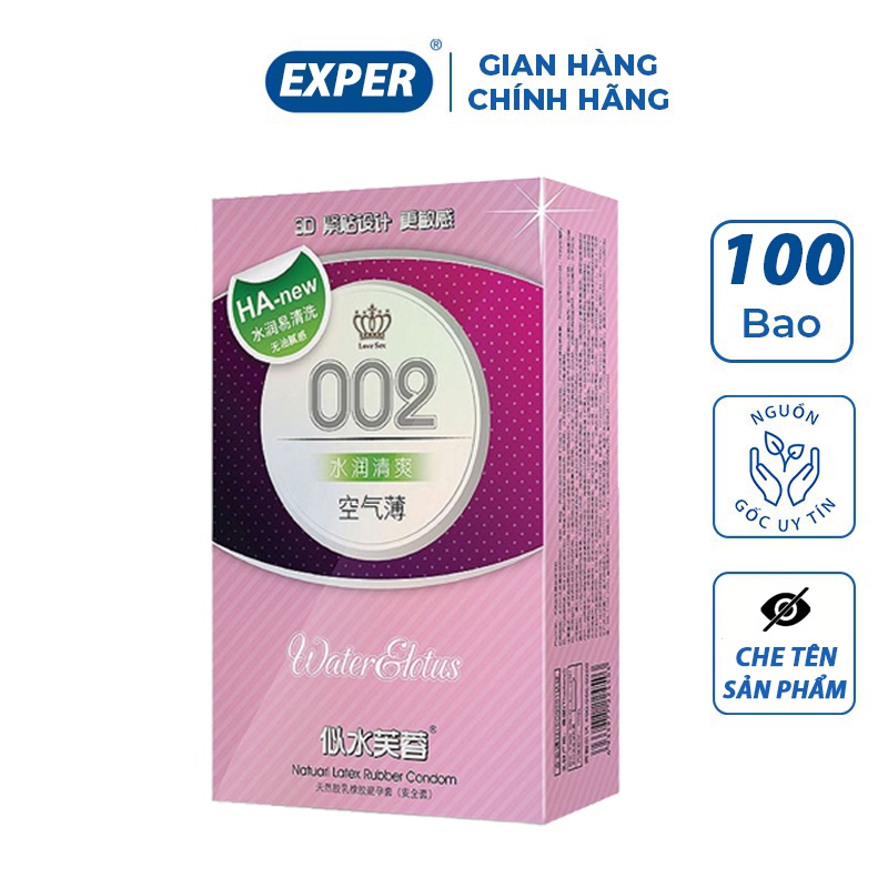 Bao cao su 002 Trung Quốc, bao cao su gia đình, khách sạn siêu mỏng nhiều gel kéo dài thời gian